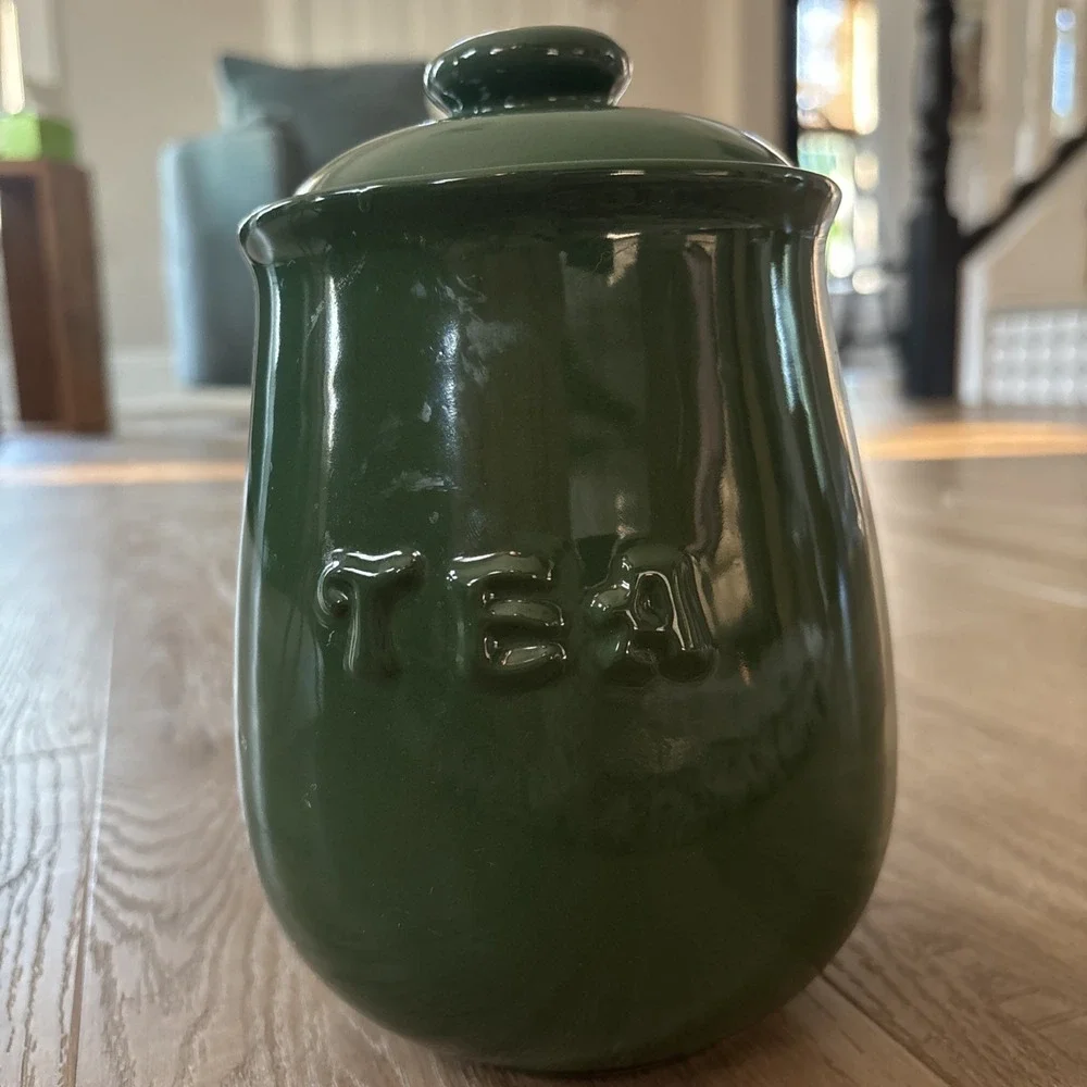 Hall China Rich Green Tea Jar Vintage Retro Cottage Core Kitchen